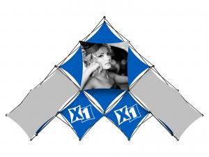 X1 14ft - 10 Quad A Pyramid Fabric Pop-Up Display
