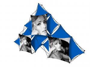 X1 14ft - 10 Quad B Pyramid Fabric Pop-Up Display