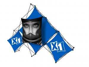 X1 10ft* - 6 Quad C Pyramid Fabric Pop-Up Display