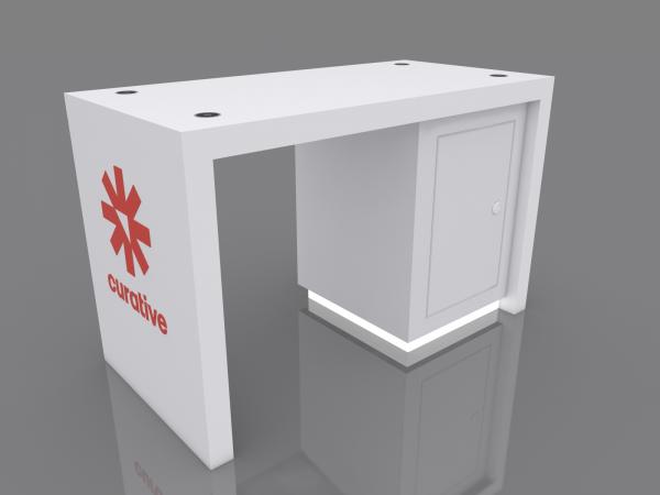 MOD-1706 Custom Parsons Counter w/ Storage Cabinet -- White Laminate Version